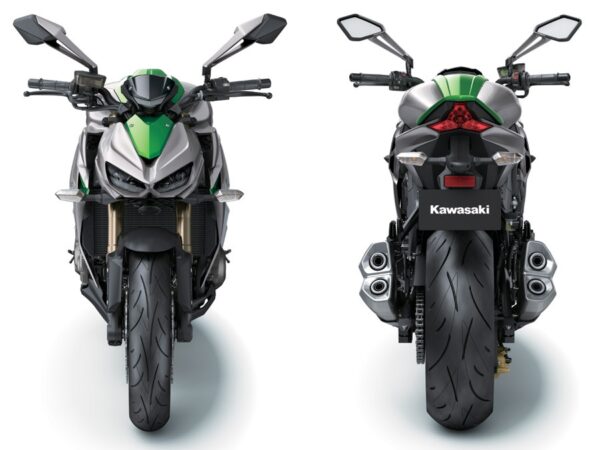 Kawasaki Z1000 2014 grey silver front and back