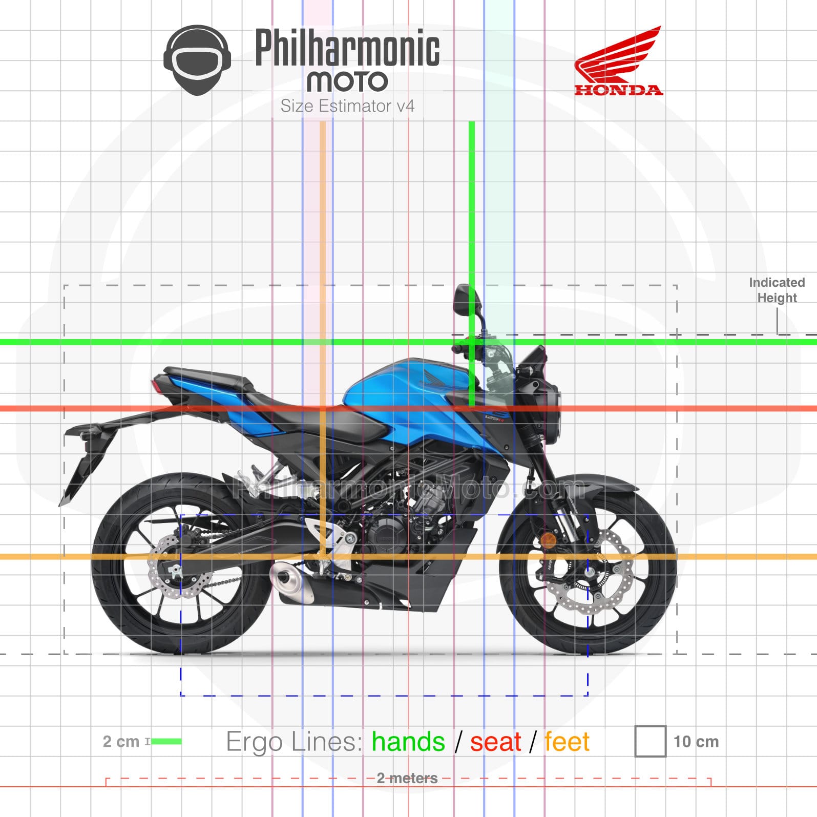 Honda CB125R 2024 Reef Sea Blue Metallic with Matt Cynos Gray Metallic