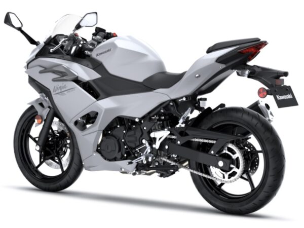 Kawasaki Ninja 500 2024 Metallic Matte Whitish Silver Metallic Mooniest Gray back