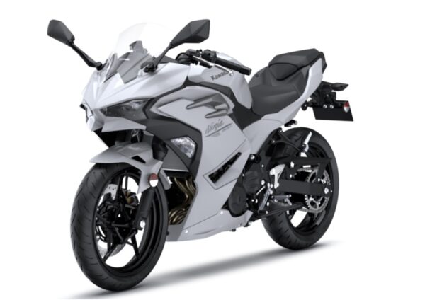 Kawasaki Ninja 500 2024 Metallic Matte Whitish Silver Metallic Mooniest Gray front