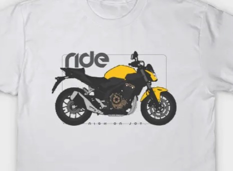 honda cb500f yellow ride tshirt