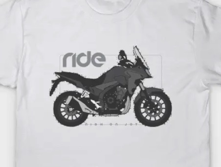 Honda CB500X 19 black bw ride tshirt