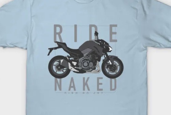 kawasaki z900 17 bw grey ride naked tshirt