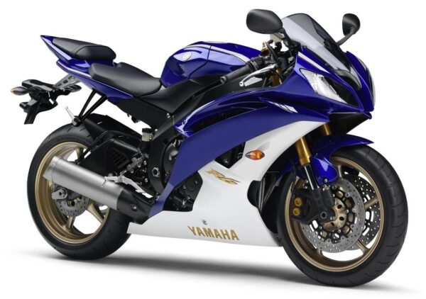 Yamaha YZF-R6 2012 blue white gold front