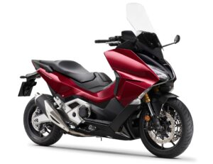 Honda Forza 750 2024 Candy Chromosphere Red with Graphite Black supm guard and trim front