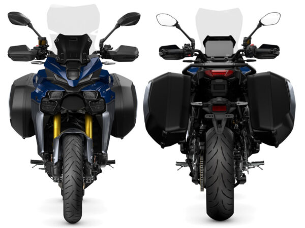 Yamaha Tracer 9 GT+ Y-AMT 2025 Cobalt Blue front and rear