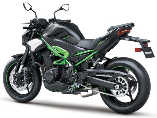 Kawasaki Z900 2025 Metallic Moondust Gray Metallic Spark Black Candy Lime Green back