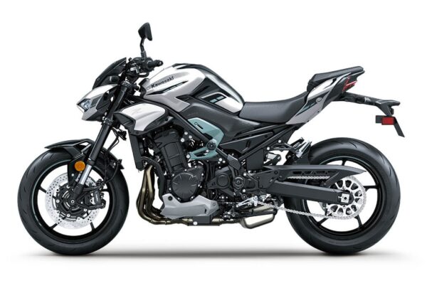 Kawasaki Z900 2025 Galaxy Silver Metallic Spark Black Phantom Blue left side