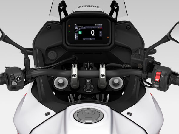 Honda XL750 Transalp 2025 Ross White Tricolor cockpit