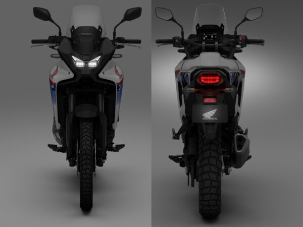 Honda XL750 Transalp 2025 Ross White Tricolor front and rear