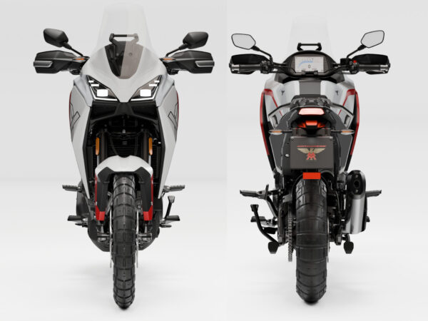 Moto Morini X-Cape 700 2025 Carrara White front and rear