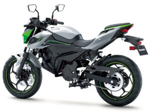 Kawasaki Z e-1 2024 Metallic Bright Silver Metallic Matte Lime Green Ebony back