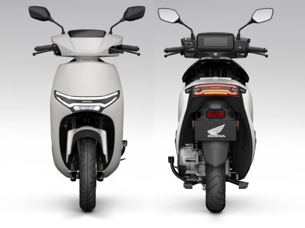 Honda CUV e 2025 Pearl Jubilee White front and rear
