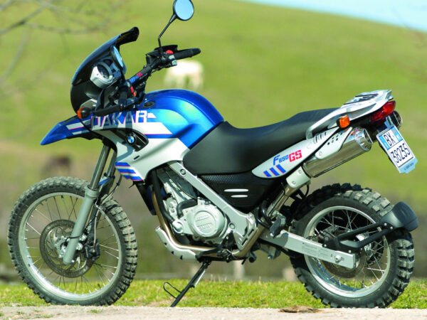 BMW F 650 GS Dakar 2004 silver blue back