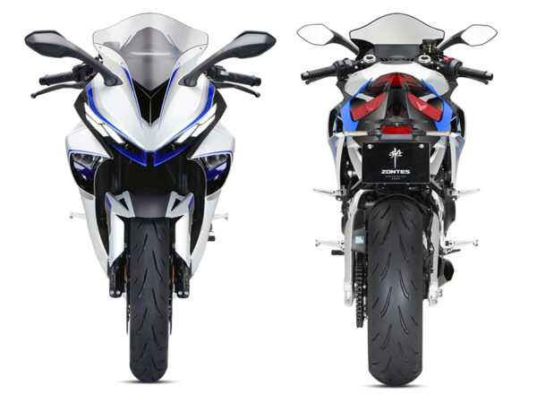 Zontes 703 RR 2024 white blue front and rear