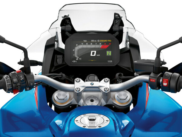 BMW F 850 GS Adventure Rallye 2019 Lupinblau Metallic cockpit with optional TFT dashboard