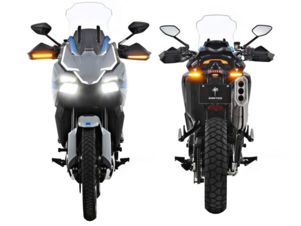 Zontes 703 F Adventure 2024 grey blue front and rear
