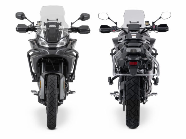 CFMoto 700MT ADV 2025 Nebula Black front and rear