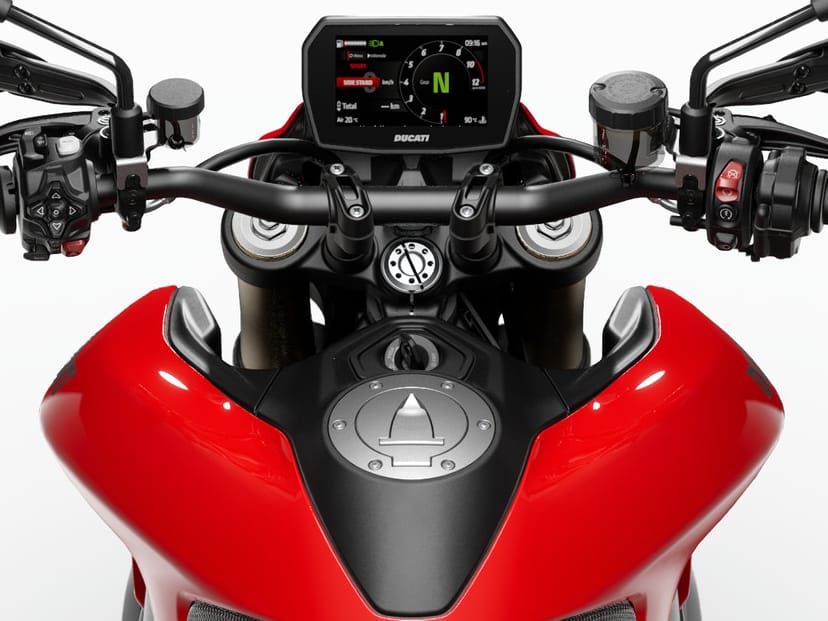 Ducati Hypermotard V2 2026 Red cockpit