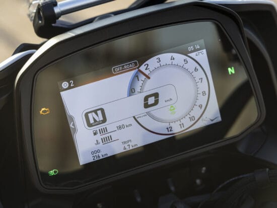 Moto Morini X-Cape 1200 2026 Arctic White dashboard