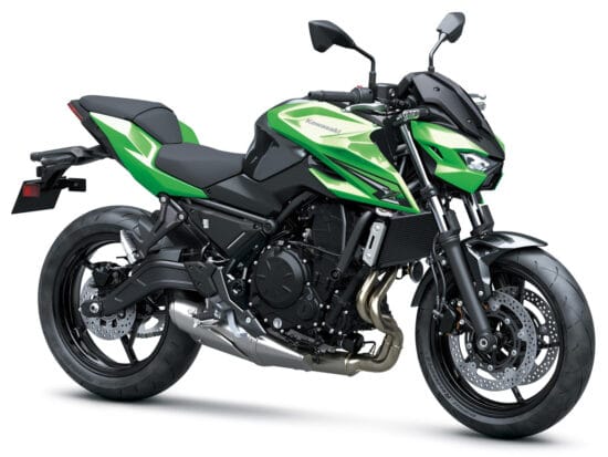 Kawasaki Z650S 2026 Candy Lime Green Metallic Carbon Gray front