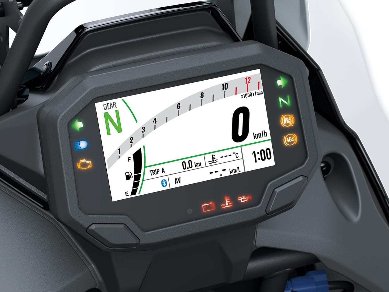 Kawasaki KLE500 SE 2026 Pearl Blizzard White dashboard